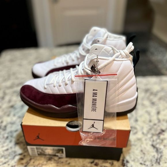 Air Jordan 12 Retro x A Ma Maniére “Burgundy Crush” size 7.5W - Picture 4 of 7